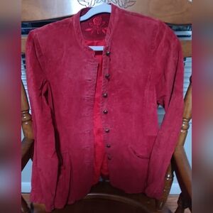 Boho Chic Suede Jacket Red
